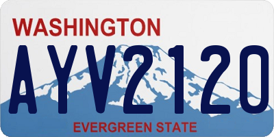 WA license plate AYV2120