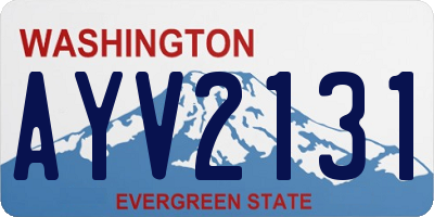 WA license plate AYV2131