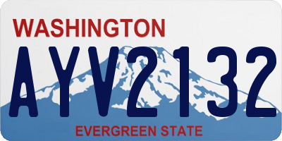 WA license plate AYV2132