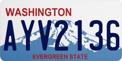 WA license plate AYV2136