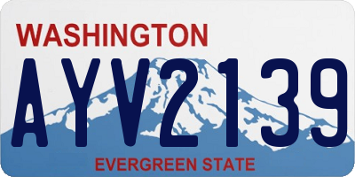 WA license plate AYV2139