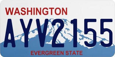 WA license plate AYV2155