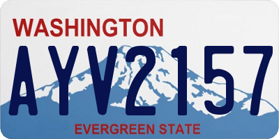 WA license plate AYV2157