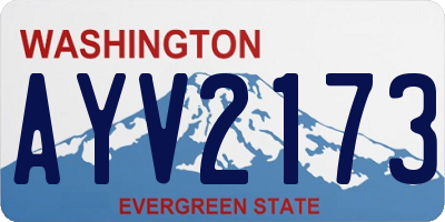 WA license plate AYV2173