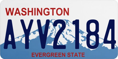 WA license plate AYV2184