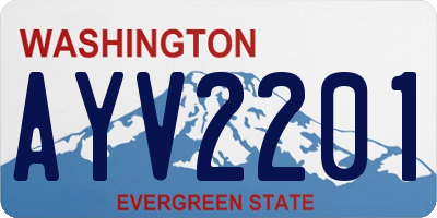 WA license plate AYV2201