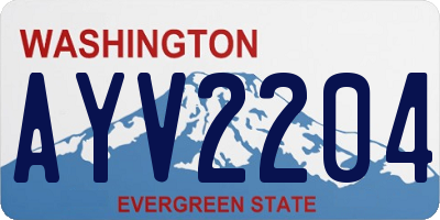 WA license plate AYV2204