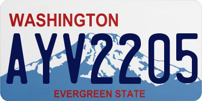 WA license plate AYV2205
