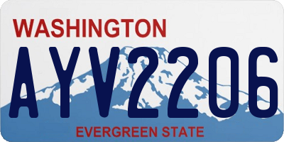 WA license plate AYV2206