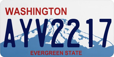 WA license plate AYV2217