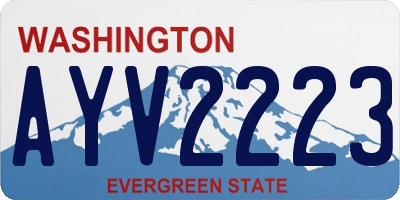 WA license plate AYV2223
