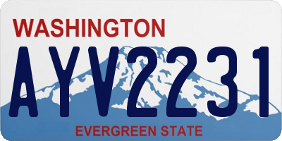 WA license plate AYV2231