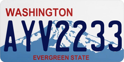 WA license plate AYV2233