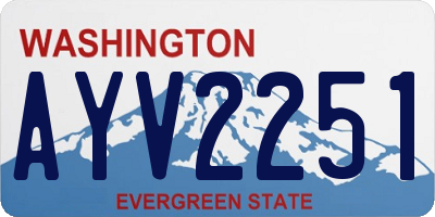 WA license plate AYV2251