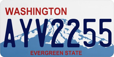 WA license plate AYV2255