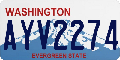 WA license plate AYV2274