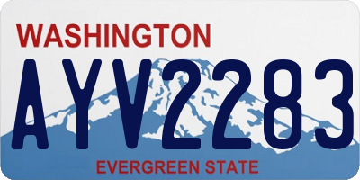 WA license plate AYV2283