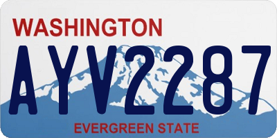 WA license plate AYV2287
