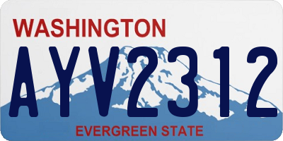 WA license plate AYV2312