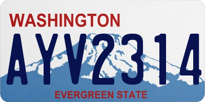 WA license plate AYV2314