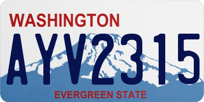 WA license plate AYV2315