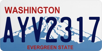 WA license plate AYV2317