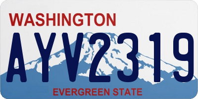 WA license plate AYV2319