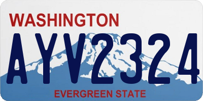 WA license plate AYV2324