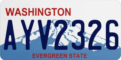 WA license plate AYV2326