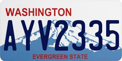 WA license plate AYV2335