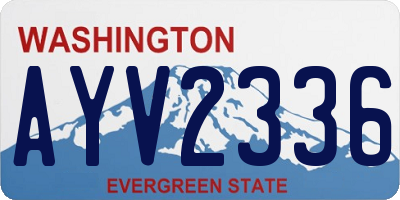 WA license plate AYV2336