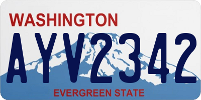 WA license plate AYV2342