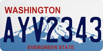 WA license plate AYV2343