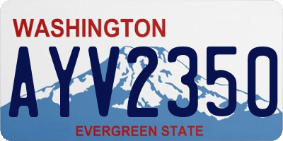 WA license plate AYV2350
