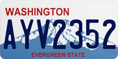 WA license plate AYV2352