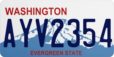 WA license plate AYV2354