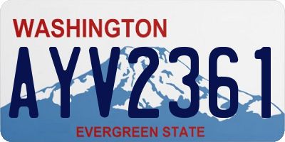WA license plate AYV2361