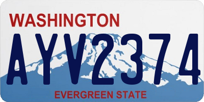 WA license plate AYV2374