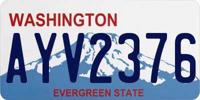 WA license plate AYV2376