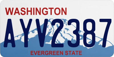 WA license plate AYV2387