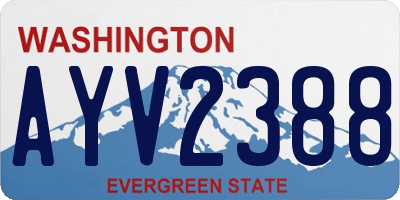 WA license plate AYV2388