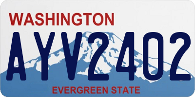 WA license plate AYV2402