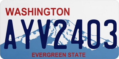 WA license plate AYV2403