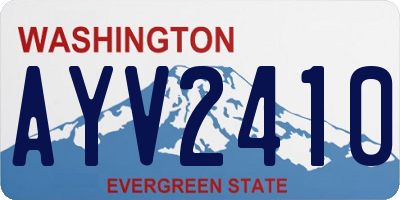 WA license plate AYV2410