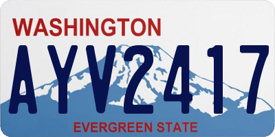 WA license plate AYV2417