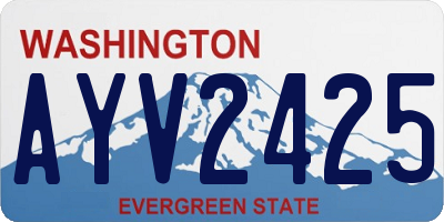 WA license plate AYV2425