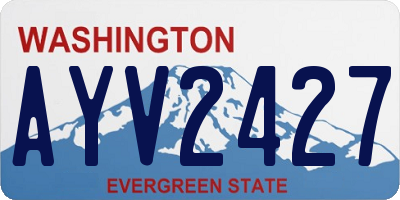WA license plate AYV2427