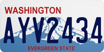 WA license plate AYV2434