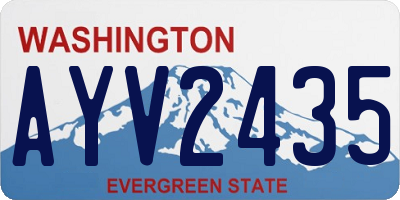WA license plate AYV2435