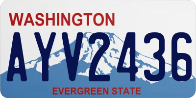 WA license plate AYV2436